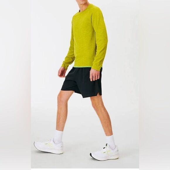 NWT Outdoor Voices Men’s Seamless Pique Long Sleeve Shirt - Green Apple Size XL - Picture 2 of 5